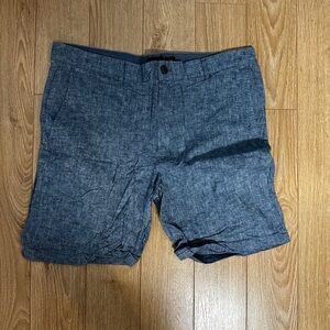 Club Monaco Linen Blend Blue Shorts
